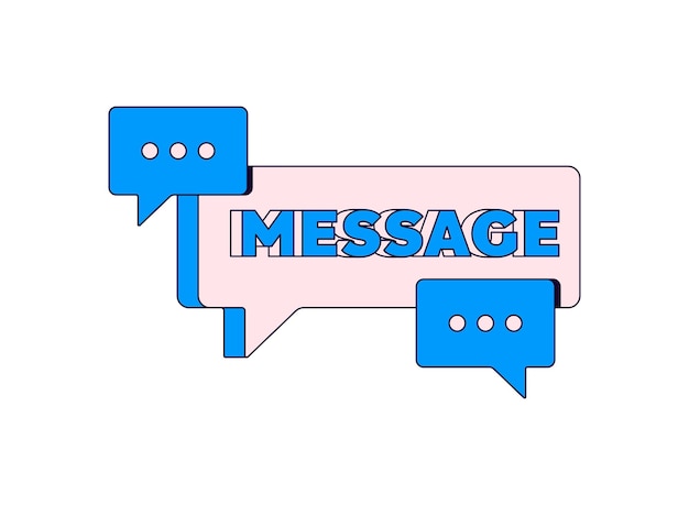 Vector message icon with chat bubbles and 3d text