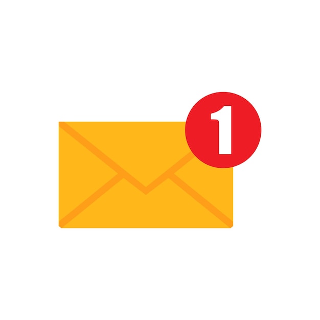 Vector message one incoming message open message icon notification vector