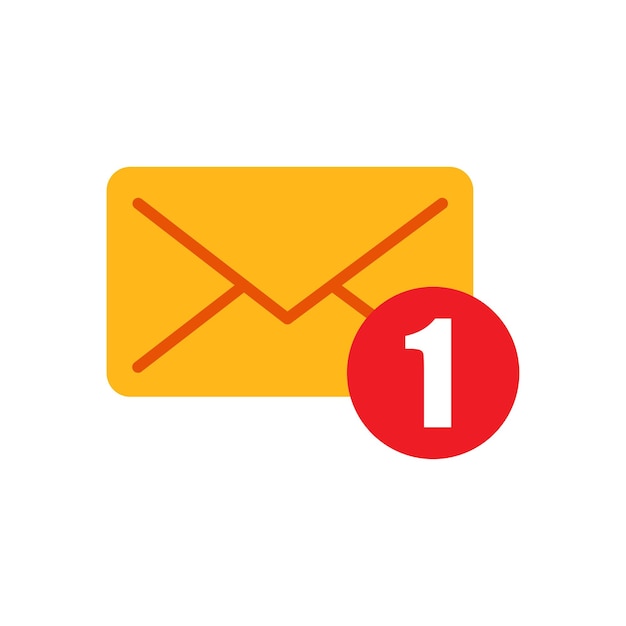 Vector message one incoming message open message icon notification vector