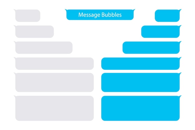 Vector messages bubbles. vector design template of message bubbles chat boxes. place your own text to the message clouds. composed dialogues using samples bubbles