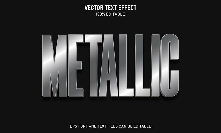 Metallic 3d editable text effect