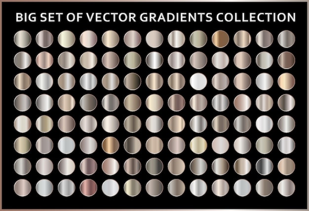 Vector metallic gradient illustration gradation for backgrounds banner interface vector template design