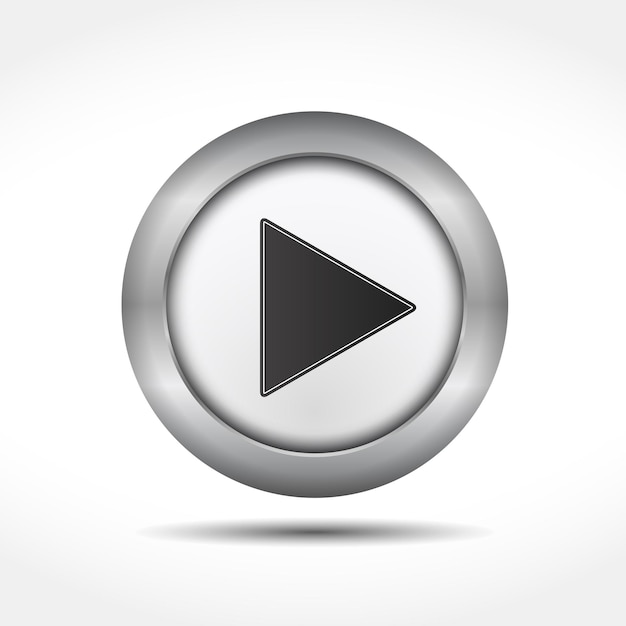 Vector metallic play button vector eps10 illustration