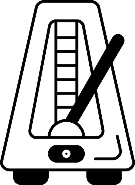 Vector metronome glyph and line vector illustration