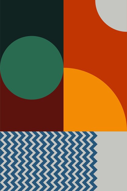 Vector mid century boho wall art decor poster