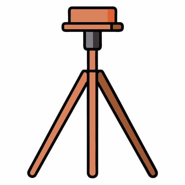 Vector mini tripod flat vector illustration white background