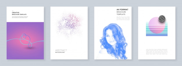 Vector minimal brochure templates with geometric