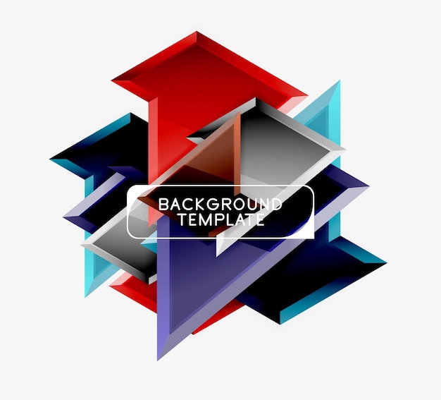 Vector minimal geometrical triangles with 3d effect abstract background template