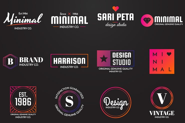 Vector minimal vector logo for banner, poster, flyer