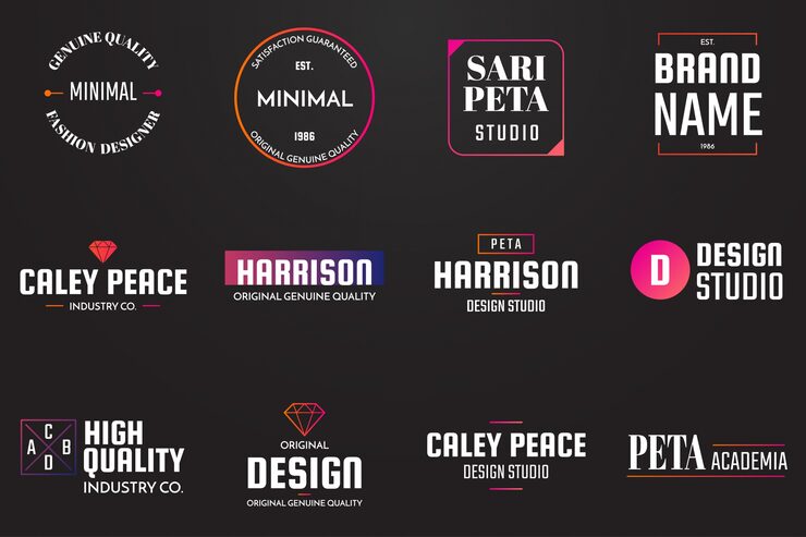 Vector minimal vector logo for banner, poster, flyer