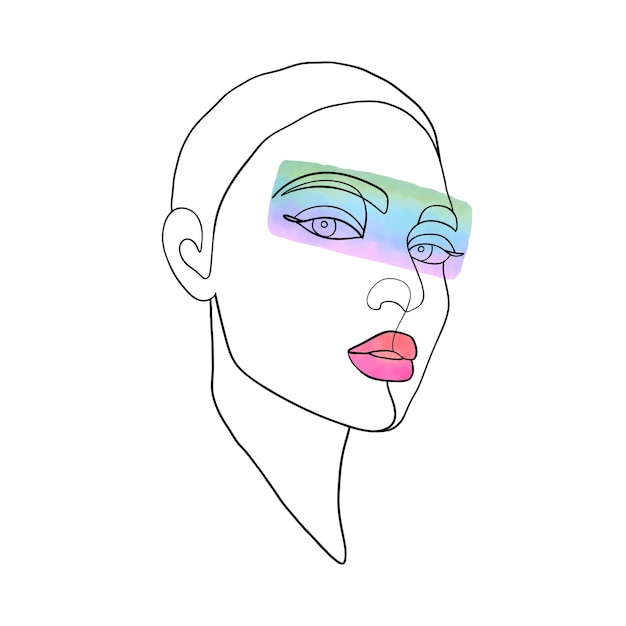 Vector minimal woman face