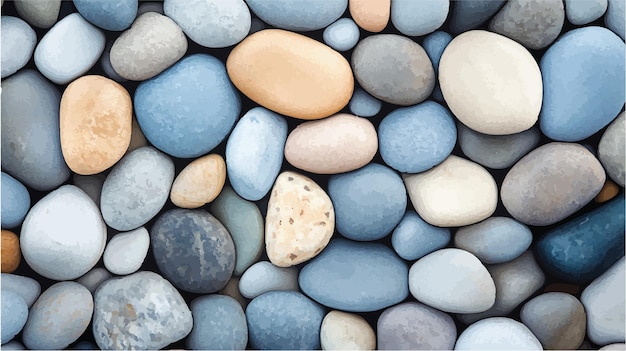 Vector minimalist beach pebbles design vector illustration