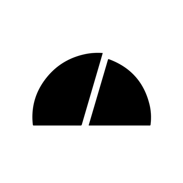 Vector minimalist black split arch icon