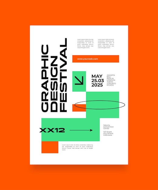 Vector minimalist festival poster template vector