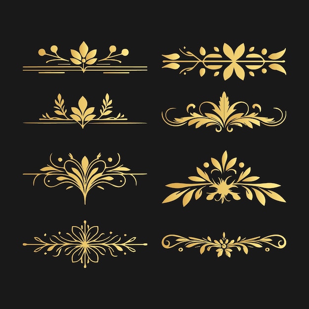 minimalist floral divider vector design set