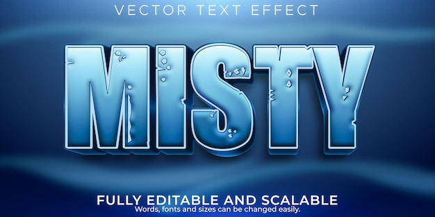 Vector misty horror text effect editable  foggy and scary text style