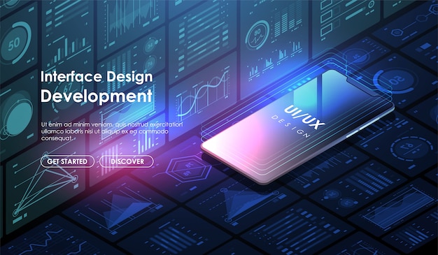 Vector mobile app development and . concept user interface design ui / ux. layout template website.