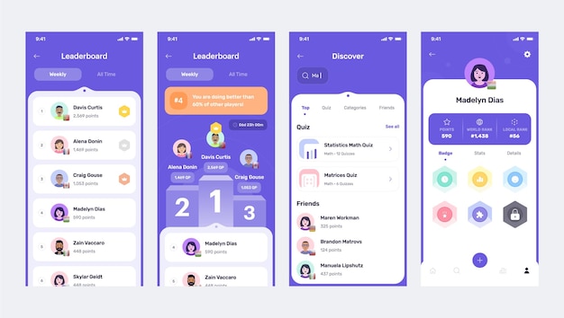 Vector mobile app leaderboard and discovery interface