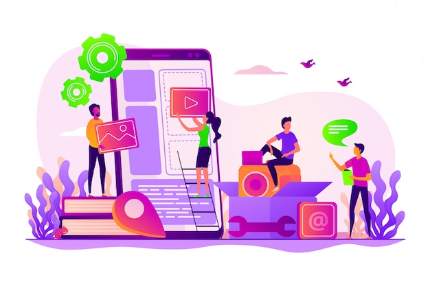 Vector mobile application development concept.