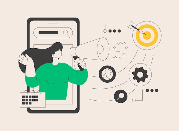 Vector mobile seo abstract concept vector illustration