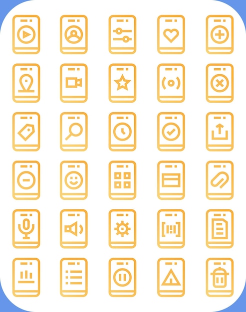 mobile ui gradient icon pack