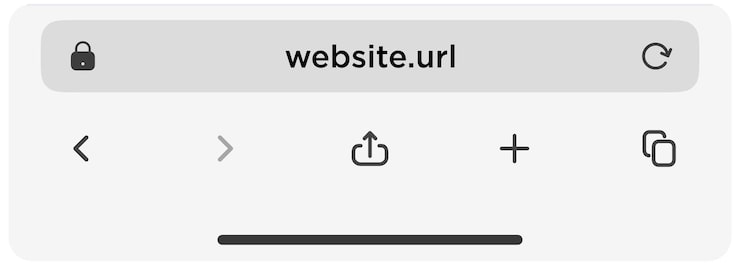 Mobile Web Browser Interface Website layout with search bar Tabs mockup Empty tab window app
