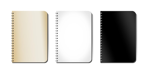 Vector the mockup of a notebook on a spring is an isolated illustration on a white background the template