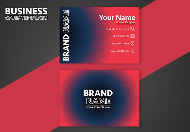 Vector modern abstract business card template with two side design template.