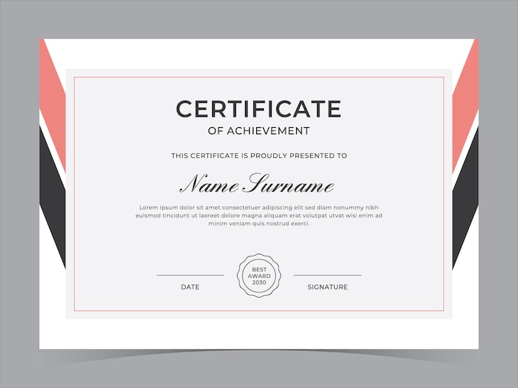 Vector modern certificate template vector design achivement certificate or diploma designmodern certificat