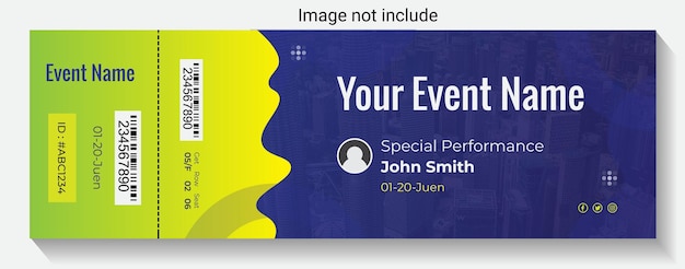 Vector modern and clean event ticket design