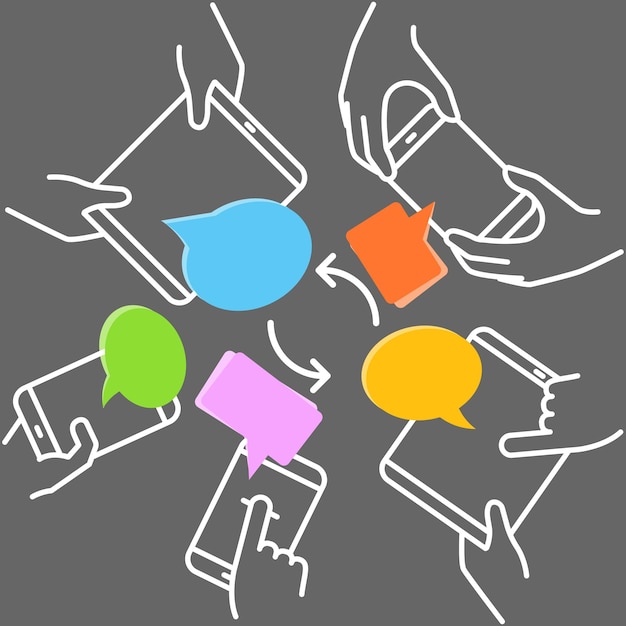 Vector modern cloud technology scheme. vector technology concept