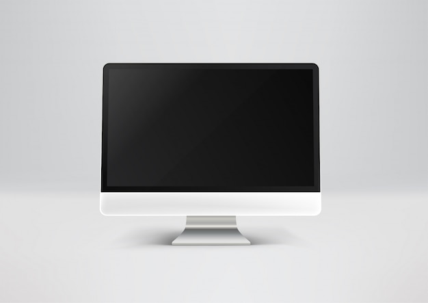 Vector modern computer on a table.