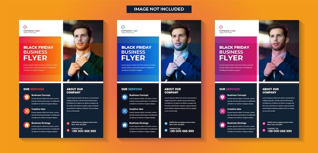 Vector modern and creative business black friday flyer template.