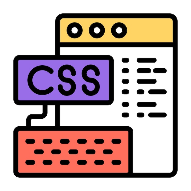 Vector modern design icon of css coding