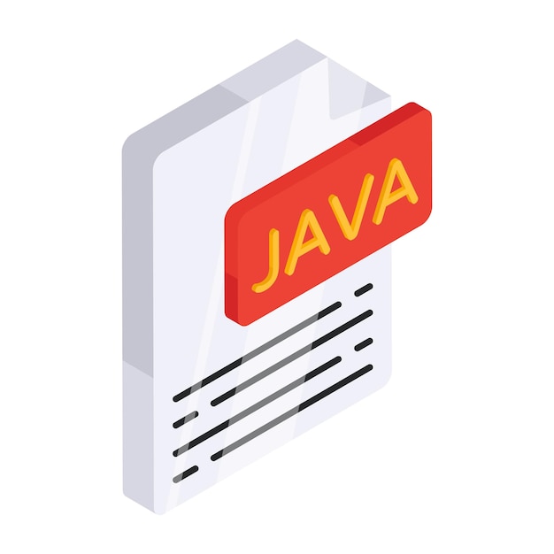 Vector modern design icon of java file