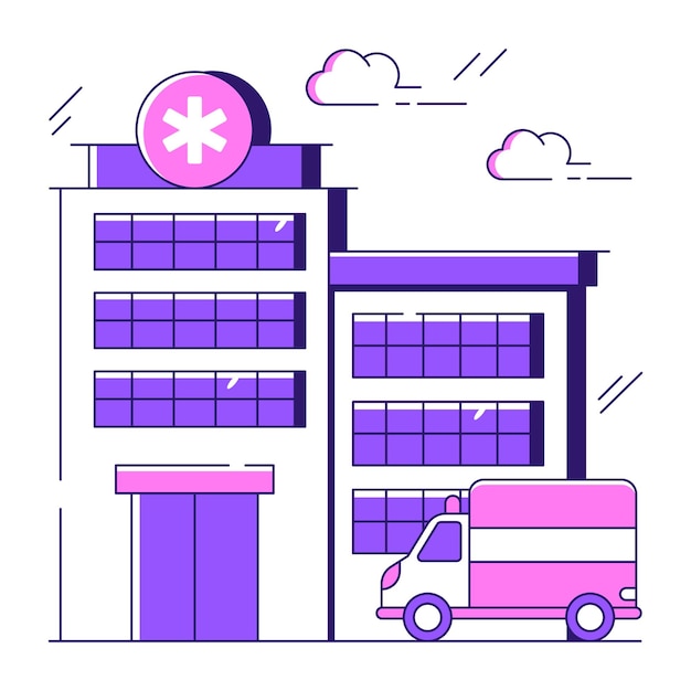 Vector modern design illustration of hospital building