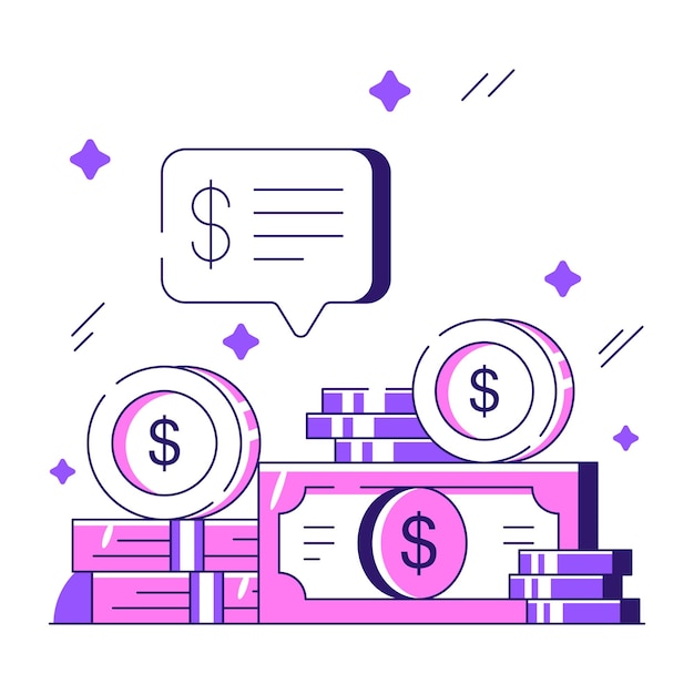 Vector modern design illustration of money