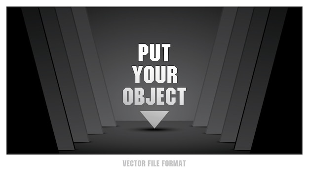 Vector modern diagonal line structure with black wall and floor graphic vector background