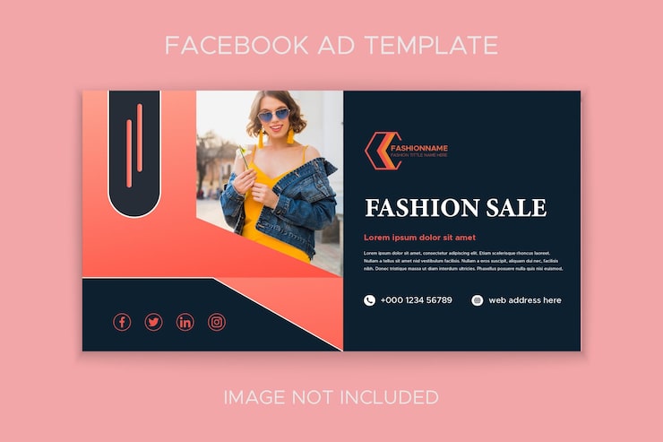 Vector modern fashion social media facebook ad banner template