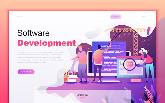 Vector modern flat cartoon of software development