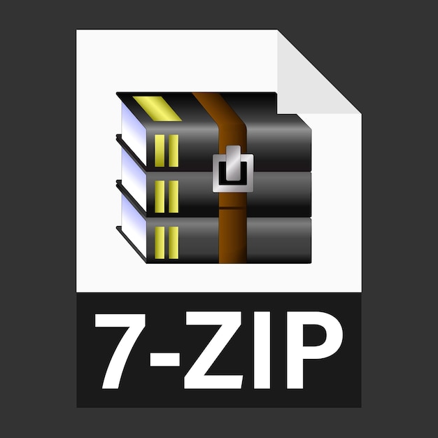 Vector modern flat design of 7zip archive file icon for web