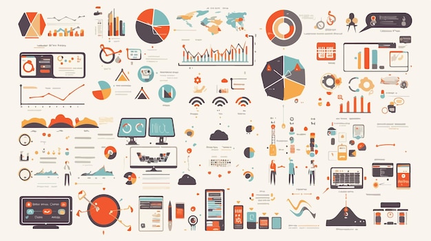 Vector modern flat design infographic elements collection for visual presentation
