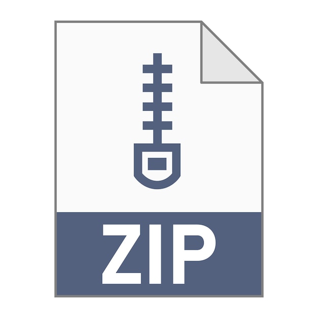 Vector modern flat design of zip archive file icon for web simple style