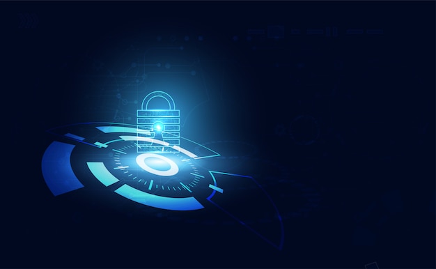 Vector modern futuristic background personalized key lock