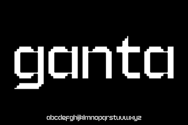 Vector modern futuristic modern geometric font