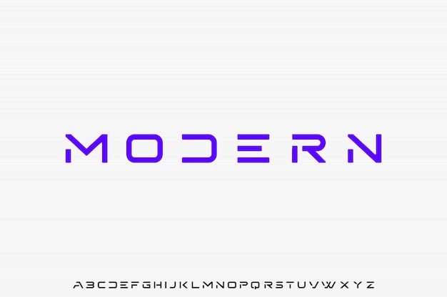 Vector modern, futuristic modern geometric font