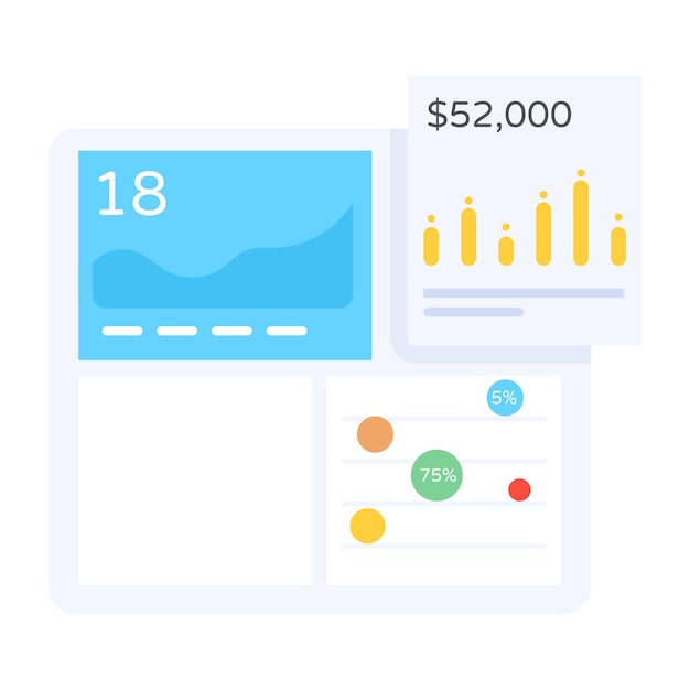 Vector modern icon of data analysis in flat style 