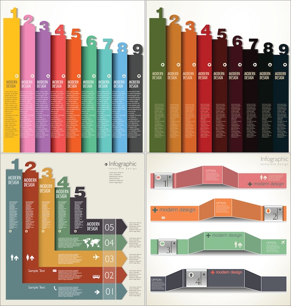 Vector modern infographic design layout collection