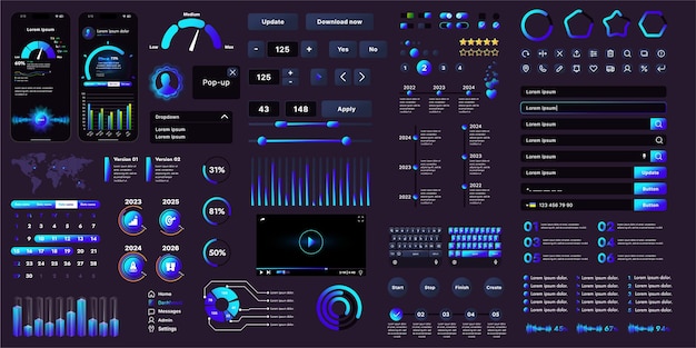 Vector modern interface for a website or mobile application