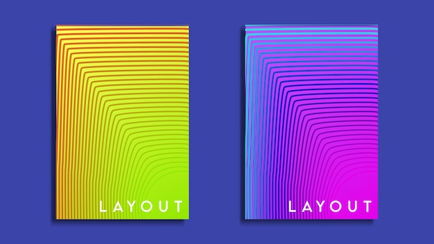 Vector modern line cover design with gradient and minimalism style